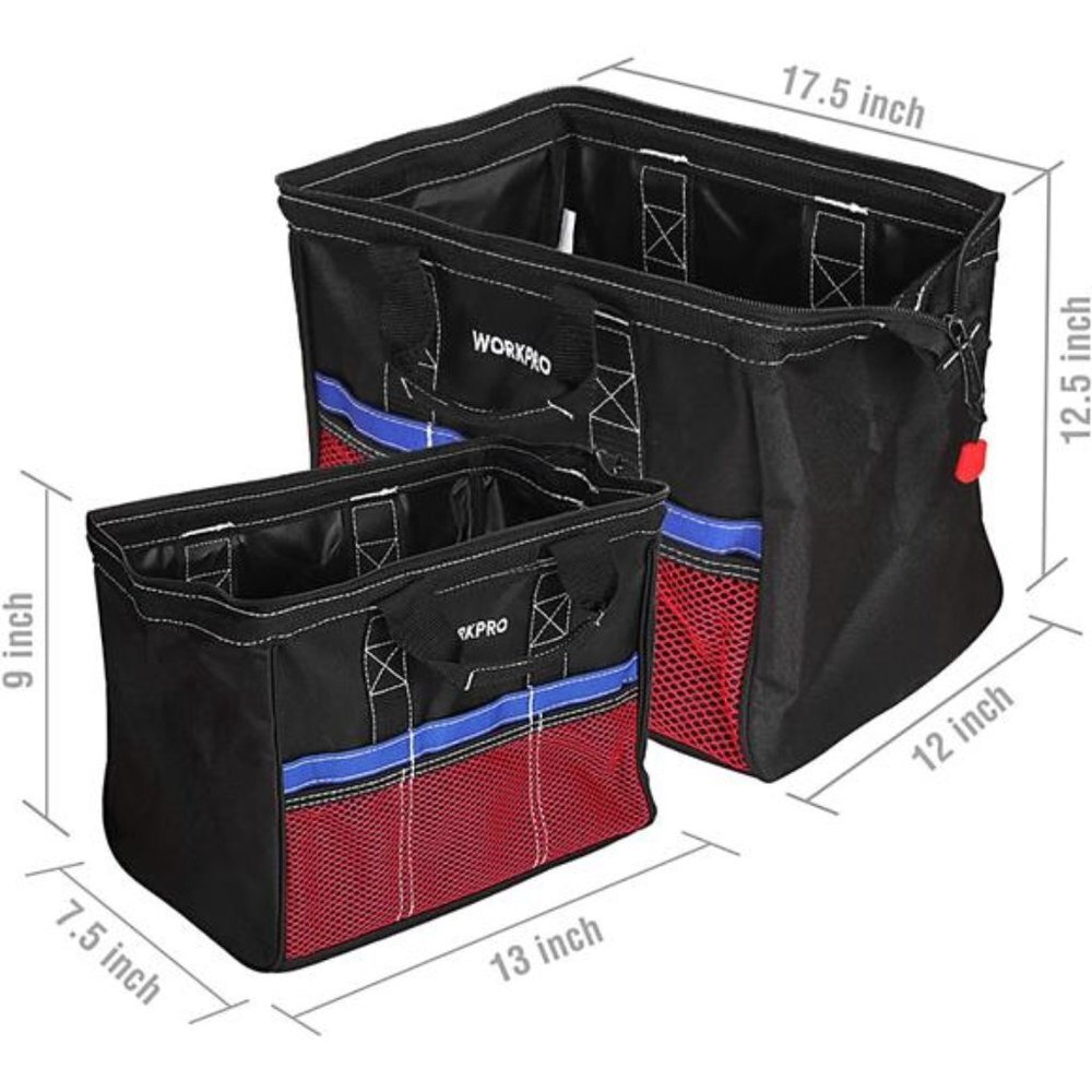 WORKPRO Tool Bag, 13-inch & 18-inch Tool Storage Bag